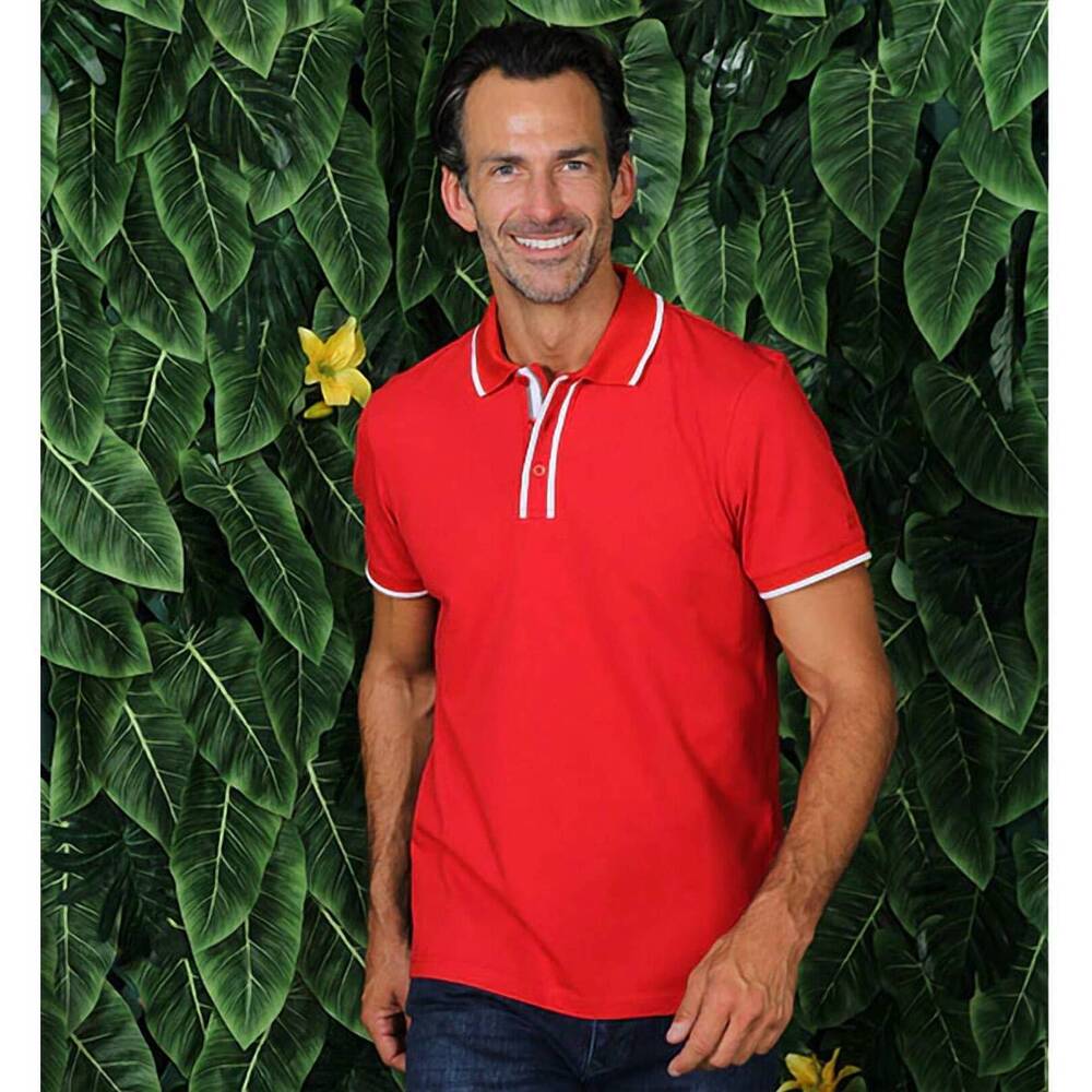 NEW EIGHT X trim polo in red